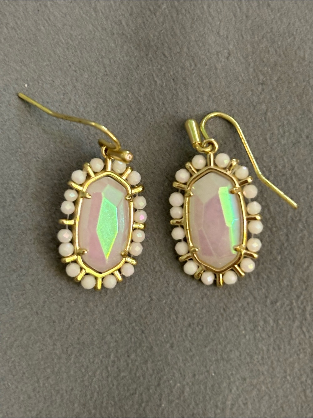 Kendra Scott like new Pink Opal Iridescent Teardrop Earrings